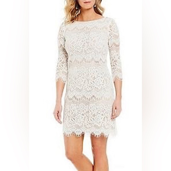 Jessica Howard Dresses & Skirts - NWOT Jessica Howard Ivory Lace 3/4  Sleeve Dress size 10